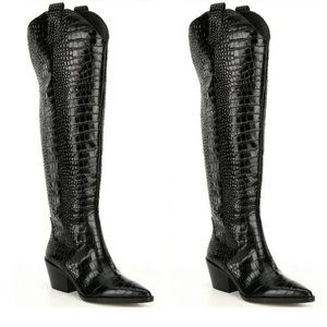 COPY - Gianni Bini crocodile calf length boots NWT
